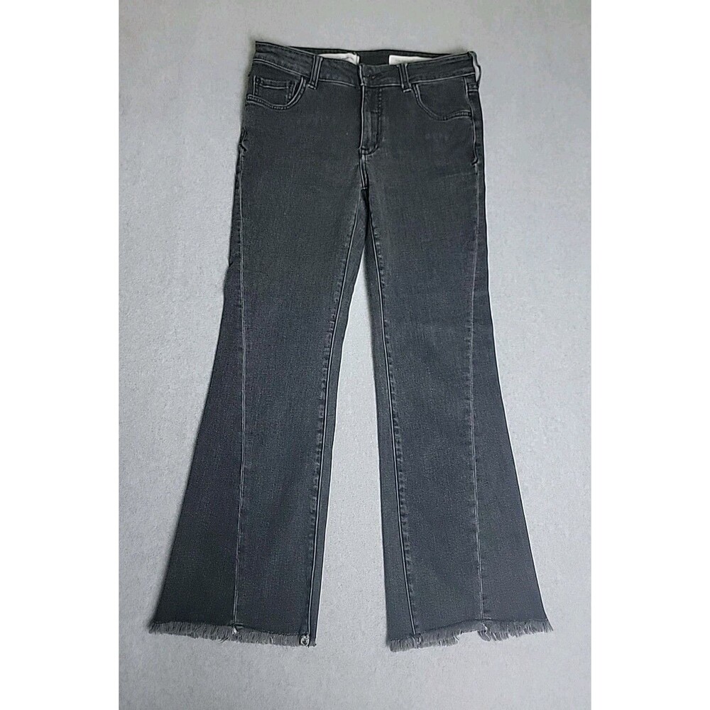 Anthropologie Pilcro Jeans Womens 27 29x26 Flare Black High Rise Stretch Icon